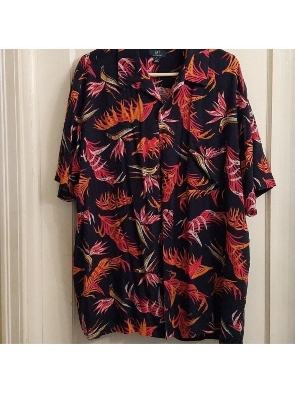 George Men's Tropical Button-Down Short Sleeve Shirt Size XL